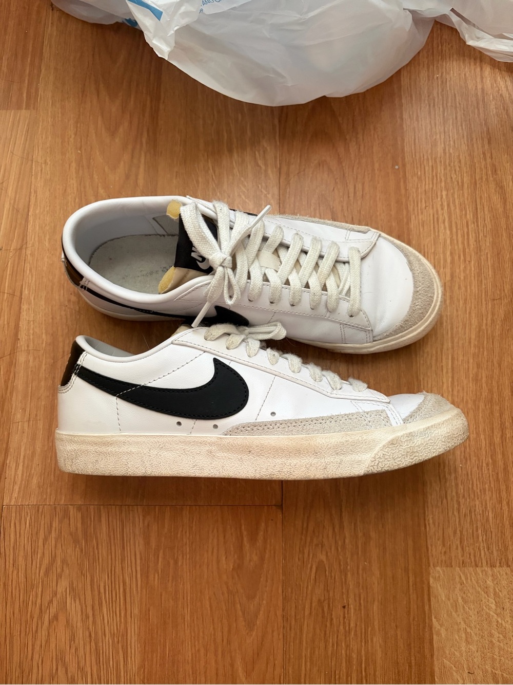 Nike Blazer White Sneakers with Black Swoosh